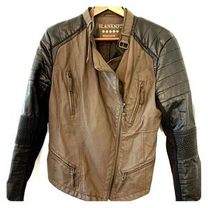 Blank NYC faux leather moto jacket size medium
